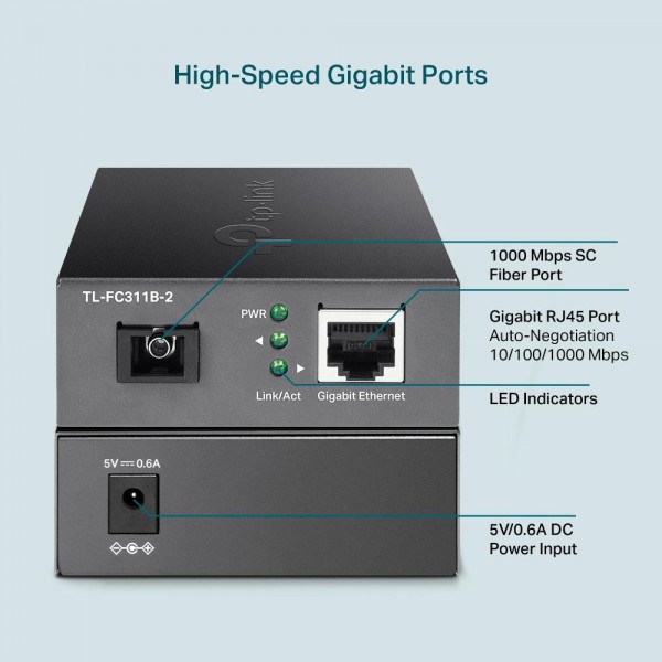 TP-Link Гигабитный медиаконвертер WDM TP-Link Гигабитный медиаконвертер WDM