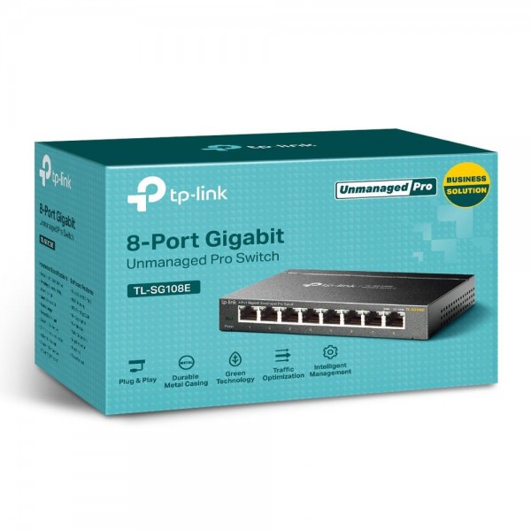 TP-Link Unmanaged Pro гигабитный 8-портовый коммутатор TP-Link Unmanaged Pro гигабитный 8-портовый коммутатор