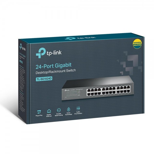 TP-Link Коммутатор с 24 гигабитными портами для размещения на столе или в стойке TP-Link Коммутатор с 24 гигабитными портами для размещения на столе или в стойке