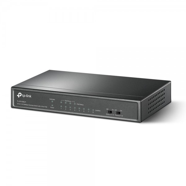 TP-Link Настольный коммутатор с 8 портами 10/100 Мбит/с (4 порта PoE+)