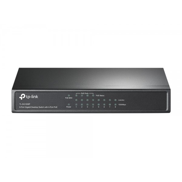 TP-Link 8-портовый гигабитный настольный коммутатор с 4 портами PoE TP-Link 8-портовый гигабитный настольный коммутатор с 4 портами PoE