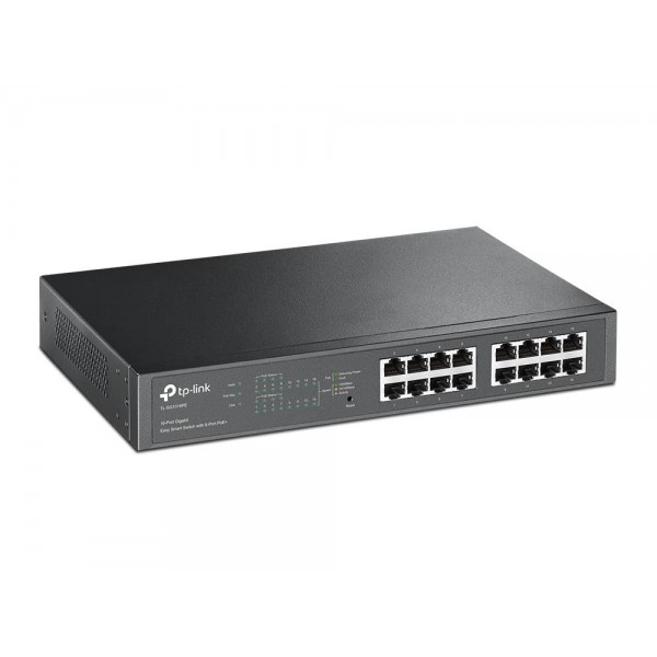 TP-Link Easy Smart гигабитный 16‑портовый коммутатор с 8 портами PoE+