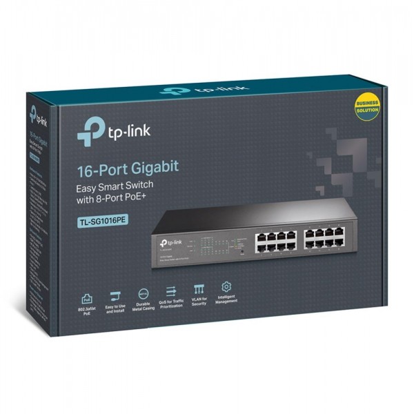 TP-Link Коммутатор Easy Smart с 16 гигабитными портами (8 портов PoE+) TP-Link Коммутатор Easy Smart с 16 гигабитными портами (8 портов PoE+)