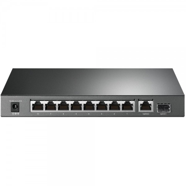 TP-Link Настольный коммутатор с 9 гигабитными портами RJ45 (8 портов PoE+) и гигабитным портом SFP TP-Link Настольный коммутатор с 9 гигабитными портами RJ45 (8 портов PoE+) и гигабитным портом SFP
