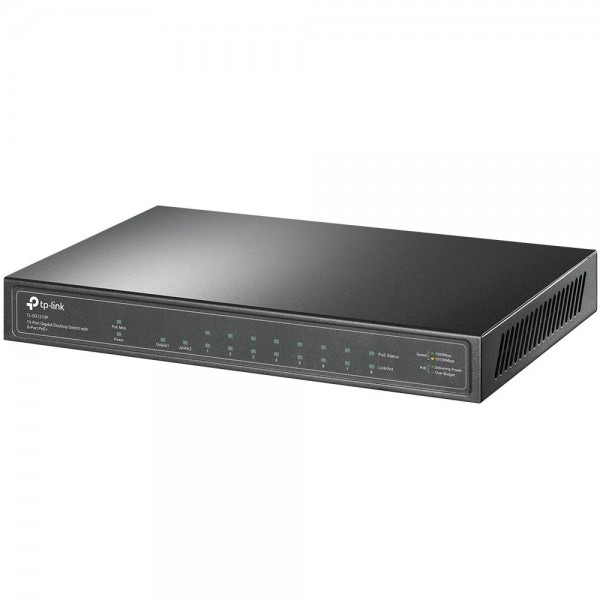 TP-Link Настольный коммутатор с 9 гигабитными портами RJ45 (8 портов PoE+) и гигабитным портом SFP TP-Link Настольный коммутатор с 9 гигабитными портами RJ45 (8 портов PoE+) и гигабитным портом SFP