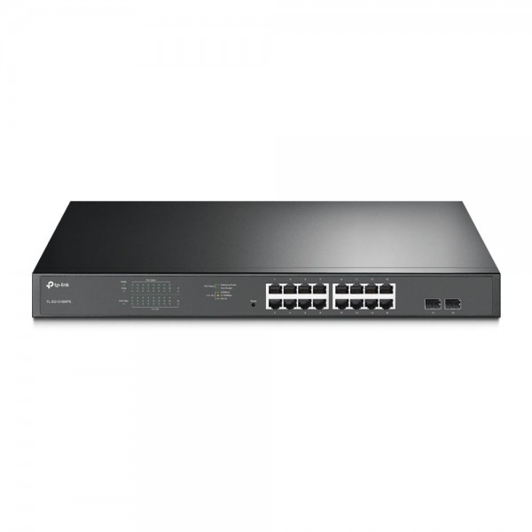 TP-Link Easy Smart 16-портовый гигабитный PoE+ коммутатор с 2 SFP‑слотами TP-Link Easy Smart 16-портовый гигабитный PoE+ коммутатор с 2 SFP‑слотами