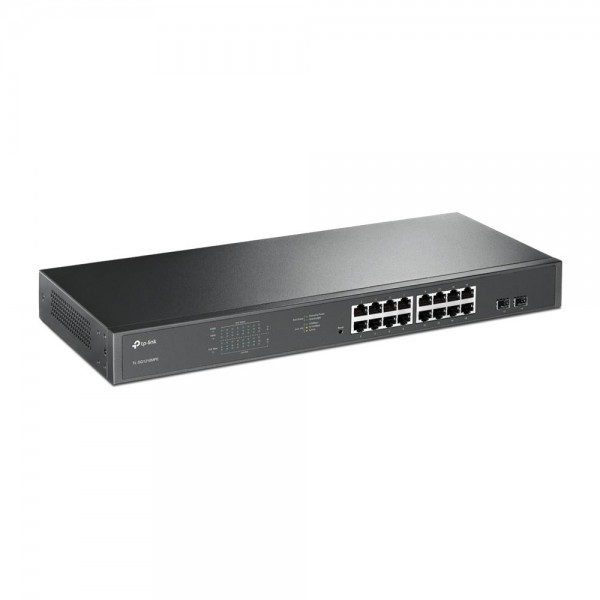 TP-Link Easy Smart 16-портовый гигабитный PoE+ коммутатор с 2 SFP‑слотами TP-Link Easy Smart 16-портовый гигабитный PoE+ коммутатор с 2 SFP‑слотами