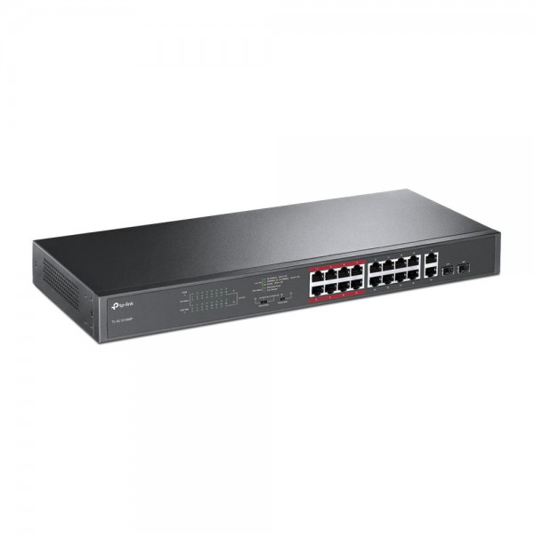 TP-Link Неуправляемый коммутатор PoE+ на 16 портов 10/100 Мбит/с и 2 гигабитных порта TP-Link Неуправляемый коммутатор PoE+ на 16 портов 10/100 Мбит/с и 2 гигабитных порта
