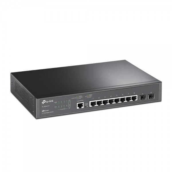 TP-Link Управляемый коммутатор JetStream уровня 2+ с 8 гигабитными портами RJ45 и 2 гигабитными портами SFP TP-Link Управляемый коммутатор JetStream уровня 2+ с 8 гигабитными портами RJ45 и 2 гигабитными портами SFP