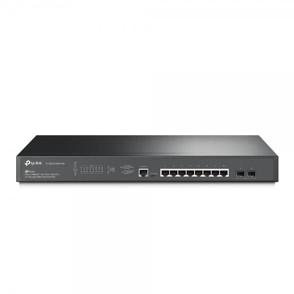 TP-Link Управляемый коммутатор JetStream уровня 2+ с 8 портами PoE+ 2,5 Гбит/с и 2 портами SFP+ 10 Гбит/с