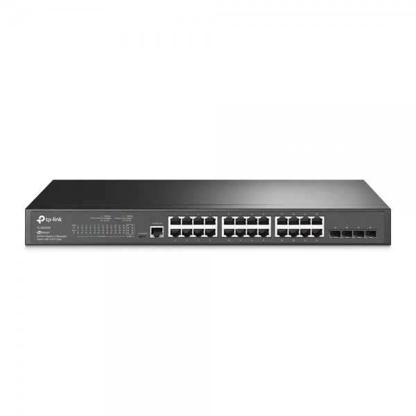 TP-Link JetStream 24‑портовый гигабитный управляемый коммутатор уровня 2+ с 4 SFP‑слотами