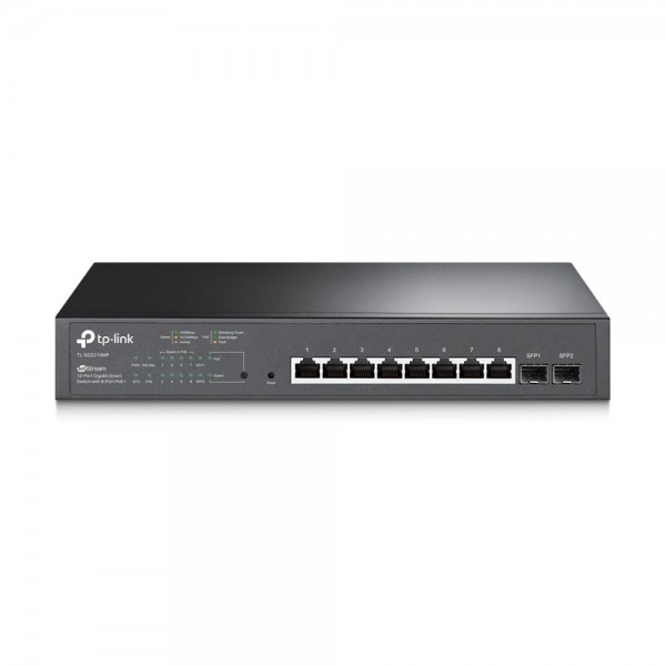 TP-Link Коммутатор JetStream Smart с 8 гигабитными портами PoE+ и 2 гигабитными портами SFP TP-Link Коммутатор JetStream Smart с 8 гигабитными портами PoE+ и 2 гигабитными портами SFP