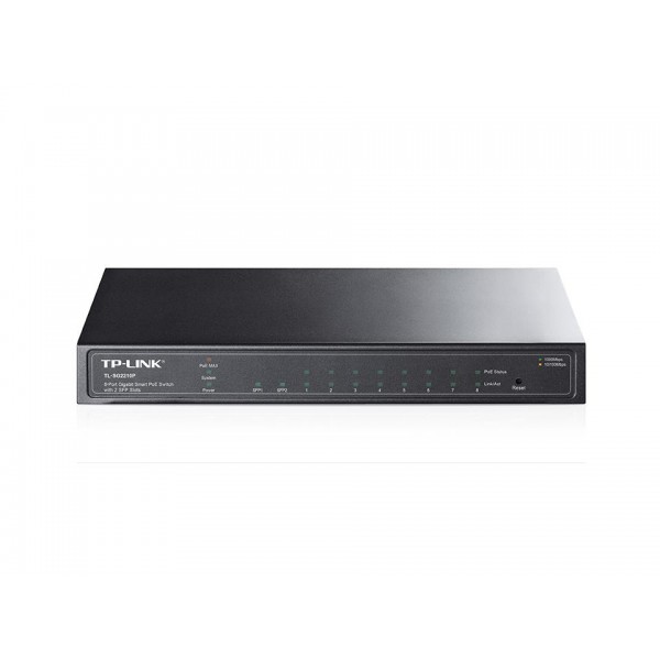 TP-Link JetStream гигабитный 8-портовый Smart коммутатор PoE с 2 SFP-слотами TP-Link JetStream гигабитный 8-портовый Smart коммутатор PoE с 2 SFP-слотами