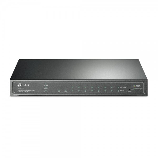 TP-Link JetStream 10-портовый гигабитный Smart коммутатор с 8 портами PoE+ TP-Link JetStream 10-портовый гигабитный Smart коммутатор с 8 портами PoE+
