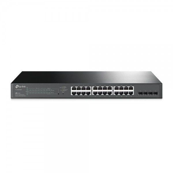 TP-Link JetStream гигабитный Smart коммутатор на 24 порта PoE+ и 4 SFP‑слота TP-Link JetStream гигабитный Smart коммутатор на 24 порта PoE+ и 4 SFP‑слота