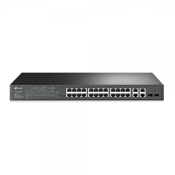TP-Link JetStream коммутатор Smart с 24 портами PoE+ 10/100 Мбит/с и 4 гигабитными портами TP-Link JetStream коммутатор Smart с 24 портами PoE+ 10/100 Мбит/с и 4 гигабитными портами