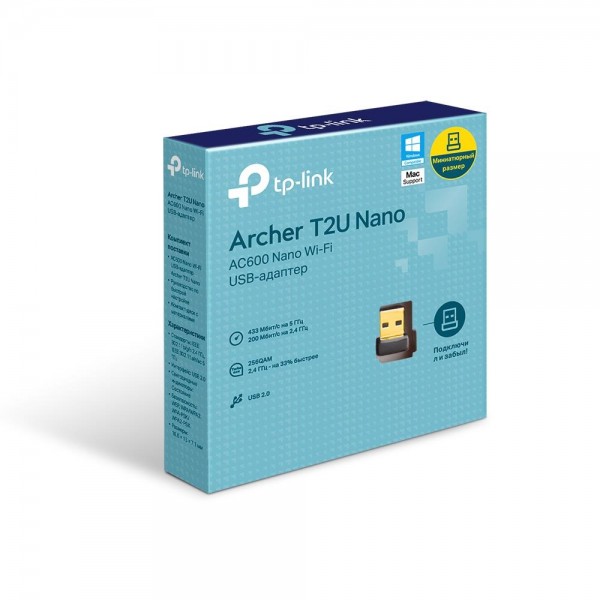 TP-Link Сверхкомпактный двухдиапазонный USB-адаптер с поддержкой Wi-Fi AC600 TP-Link Сверхкомпактный двухдиапазонный USB-адаптер с поддержкой Wi-Fi AC600
