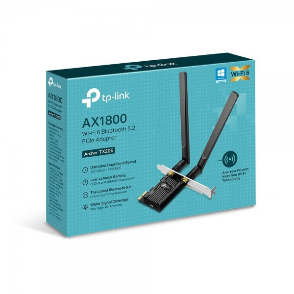TP-Link Двухдиапазонный адаптер PCI Express с поддержкой Wi-Fi AX1800 и Bluetooth 5.2