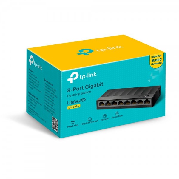 TP-Link 8-портовый настольный коммутатор 10/100/1000 Мбит/с