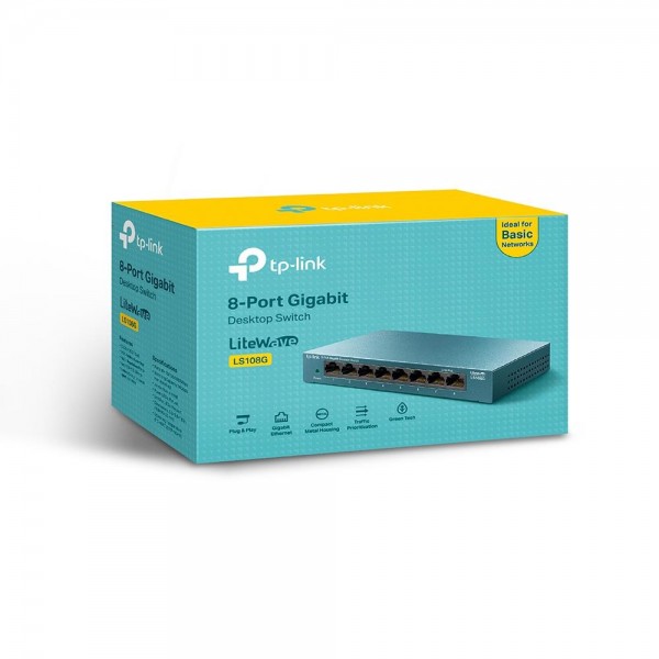 TP-Link Настольный коммутатор с 8 гигабитными портами TP-Link Настольный коммутатор с 8 гигабитными портами