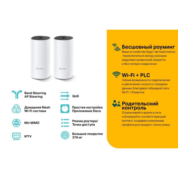 TP-Link Гибридная Mesh-система AC1200 + AV1000 TP-Link Гибридная Mesh-система AC1200 + AV1000