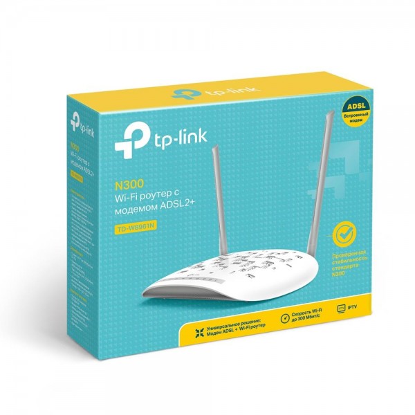 TP-Link N300 Wi-Fi роутер с ADSL2+ модемом TP-Link N300 Wi-Fi роутер с ADSL2+ модемом