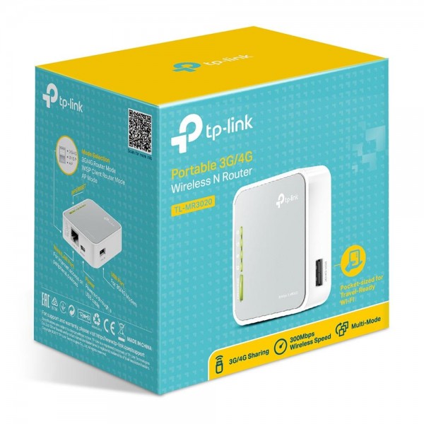 TP-Link Портативный Wi-Fi роутер N300 с поддержкой 3G/4G TP-Link Портативный Wi-Fi роутер N300 с поддержкой 3G/4G