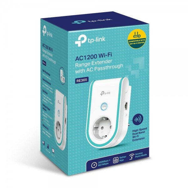 TP-Link Усилитель Wi-Fi сигнала AC1200 со встроенной розеткой TP-Link Усилитель Wi-Fi сигнала AC1200 со встроенной розеткой
