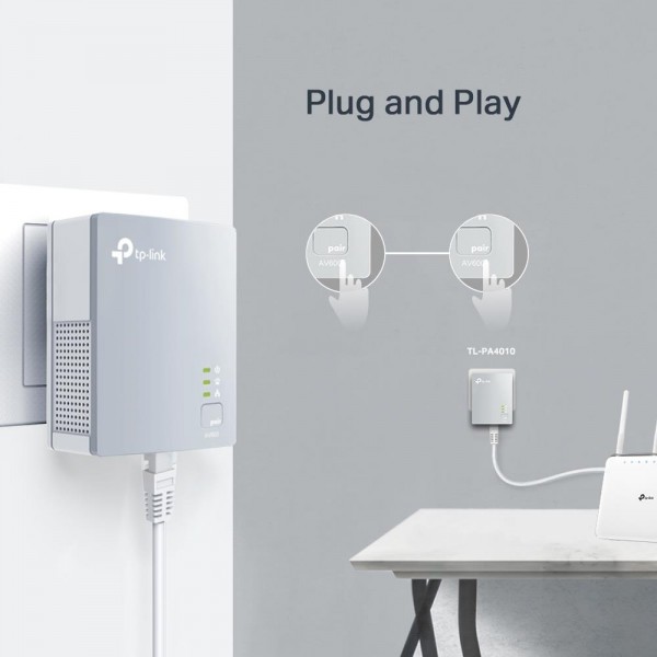 TP-Link Комплект адаптеров Powerline AV600 TP-Link Комплект адаптеров Powerline AV600