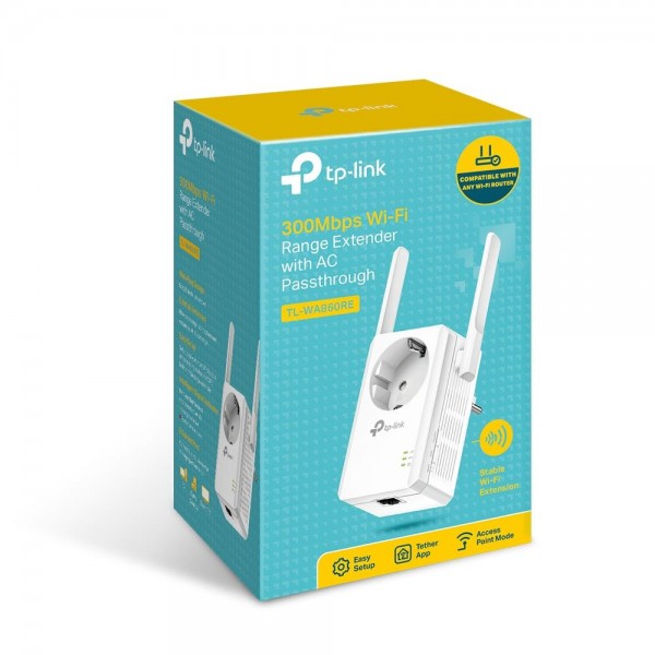 TP-Link N300 Усилитель Wi-Fi сигнала со встроенной розеткой TP-Link N300 Усилитель Wi-Fi сигнала со встроенной розеткой