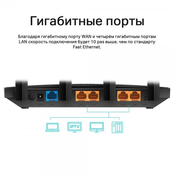 TP-Link Двухдиапазонный гигабитный Wi‑Fi роутер AC1200 с поддержкой MU‑MIMO
