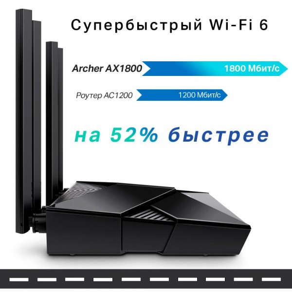 TP-Link Двухдиапазонный гигабитный Wi‑Fi роутер AX1800 TP-Link Двухдиапазонный гигабитный Wi‑Fi роутер AX1800