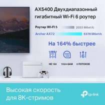 TP-Link Двухдиапазонный гигабитный Wi‑Fi роутер AX5400 с поддержкой Mesh