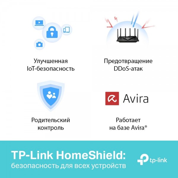 TP-Link Двухдиапазонный гигабитный Wi‑Fi роутер AX5400 с поддержкой Mesh